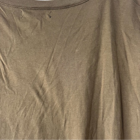 Chaps Olive Green Ruffle Neck 3/4 Sleeve Top‎ Blouse XL - Picture 3 of 4